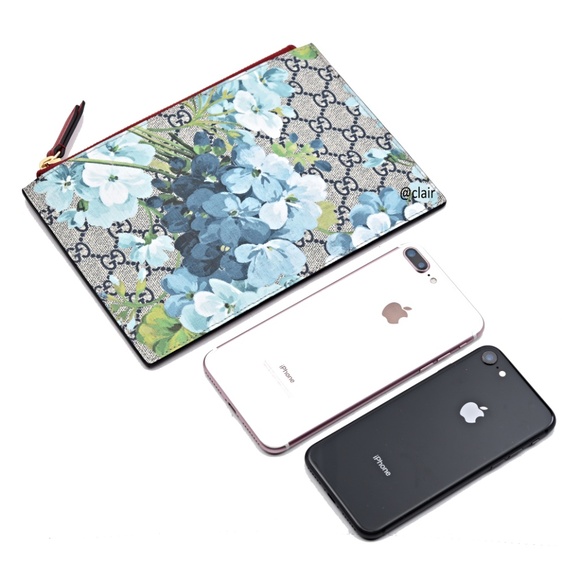 New Gucci GG Supreme Canvas Blooms Clutch/Pouch - Picture 5 of 8